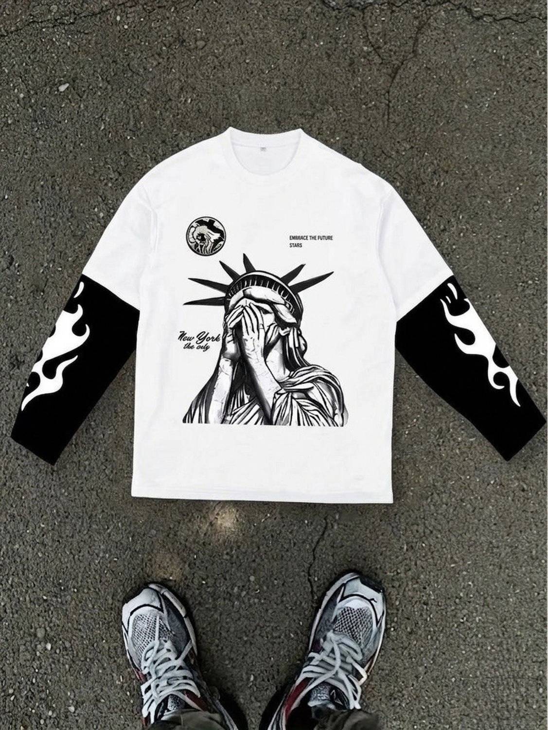 Eddicted Men White Round Neck T-Shirt