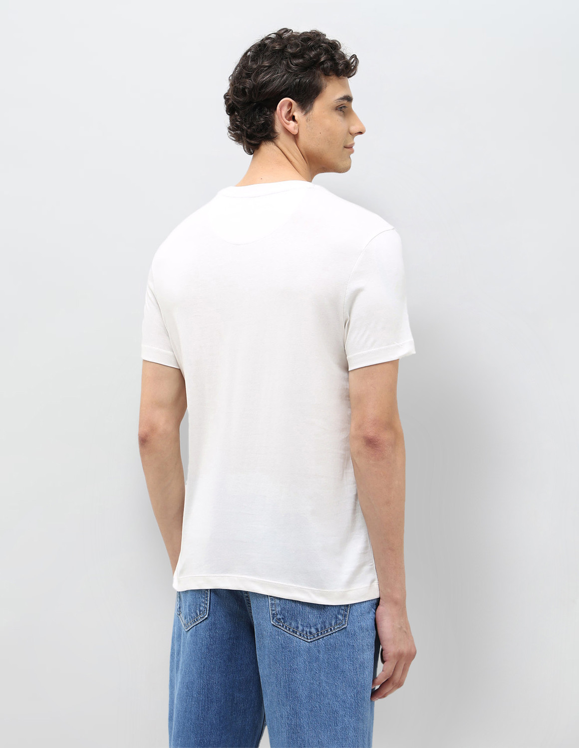 Image of U.S. Polo Assn. Denim Co. Graphic Print Men Round Neck White T-Shirt