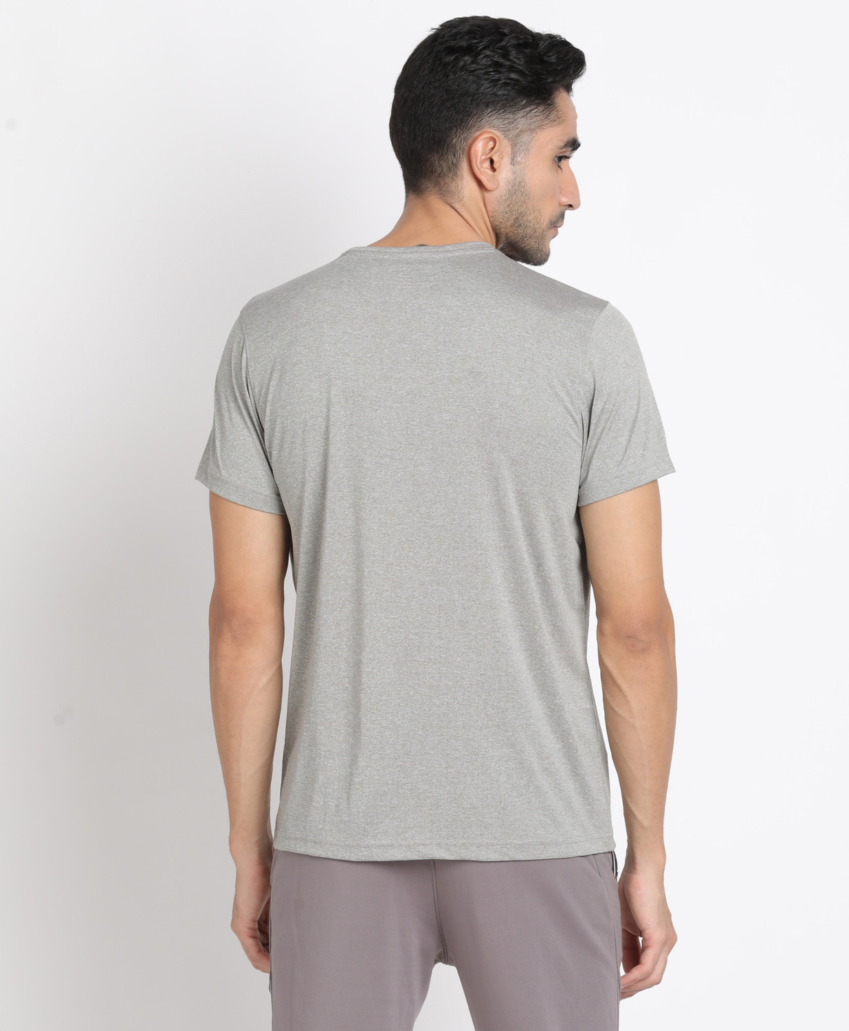 Image of TURTLE Printed Men Crew Neck Grey T-Shirt