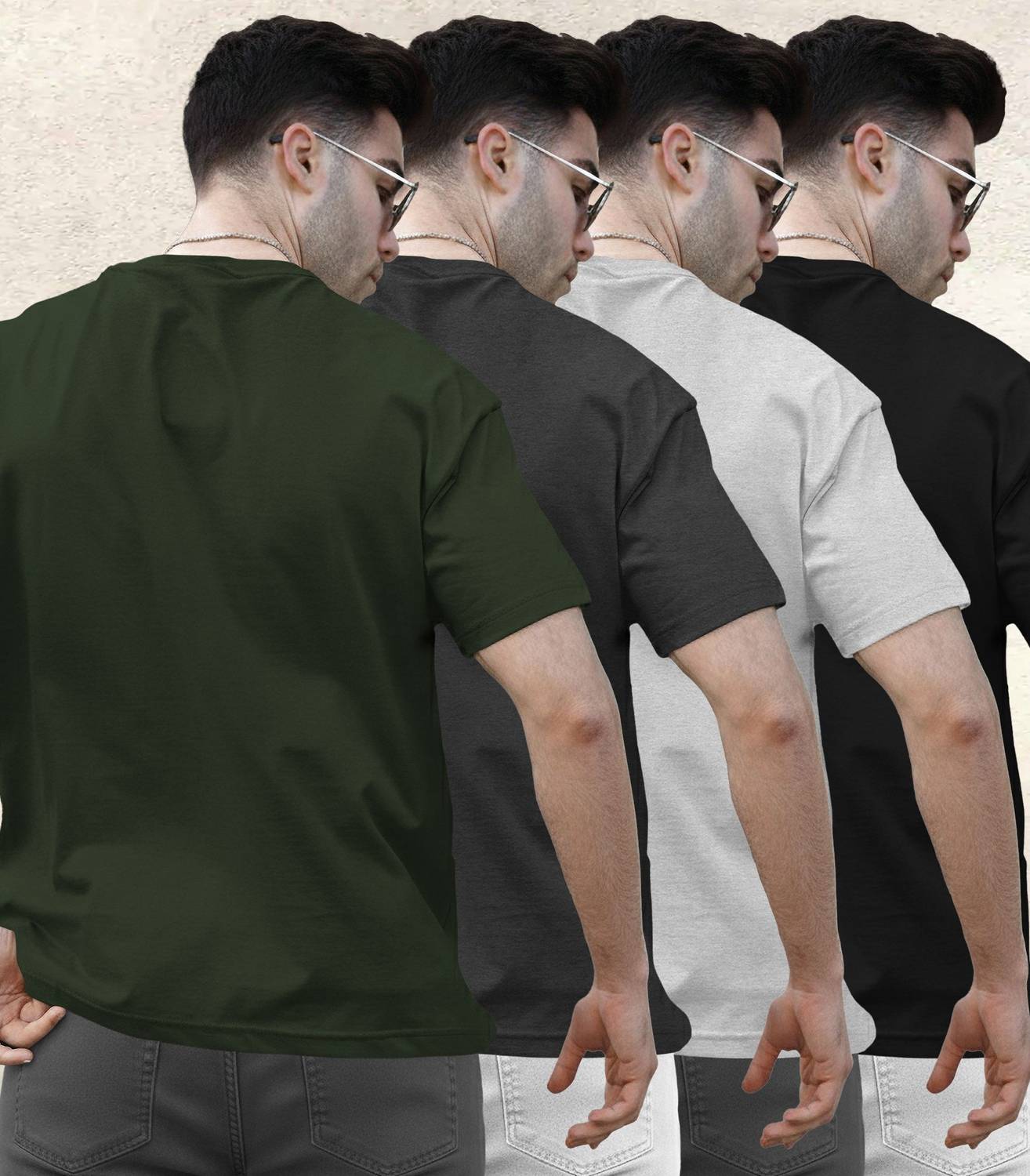 TRIPR Multicolor Men's Round Neck T-Shirt Pack of 4 - Image 2