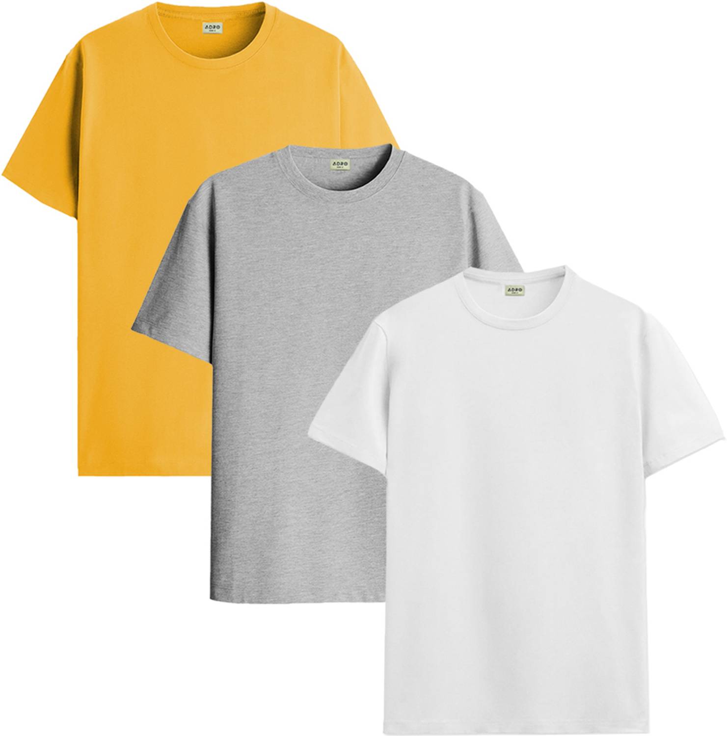 ADRO Solid Men Round Neck Multicolor T-Shirt