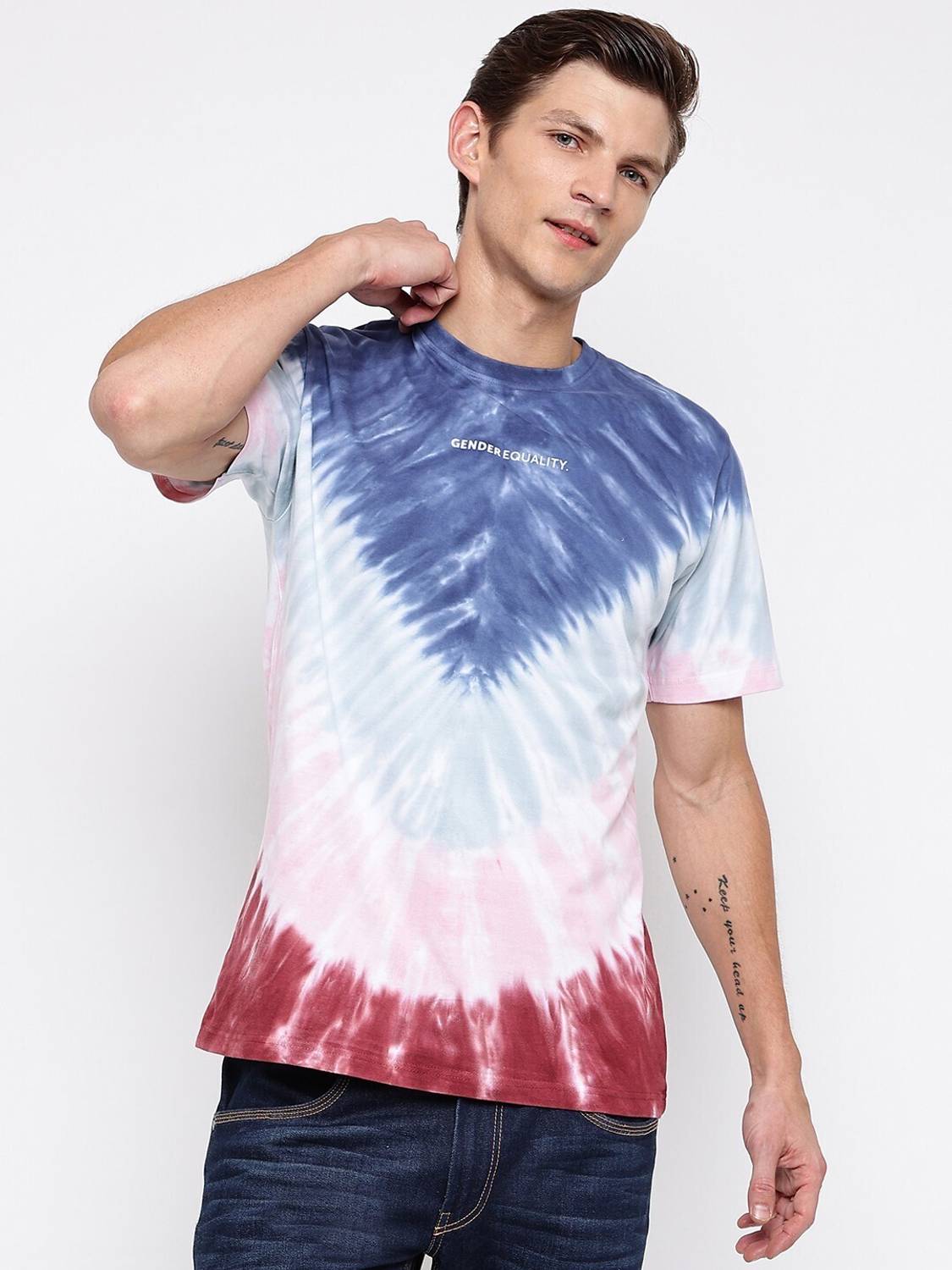 Belliskey Tie & Dye Men Round Neck Multicolor T-Shirt