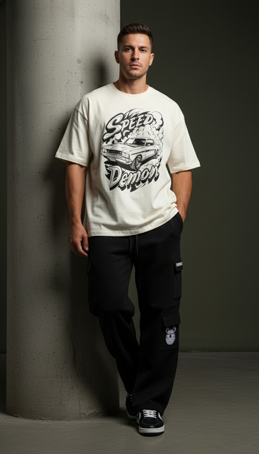 Image of Rhinocult Printed Men Round Neck White T-Shirt
