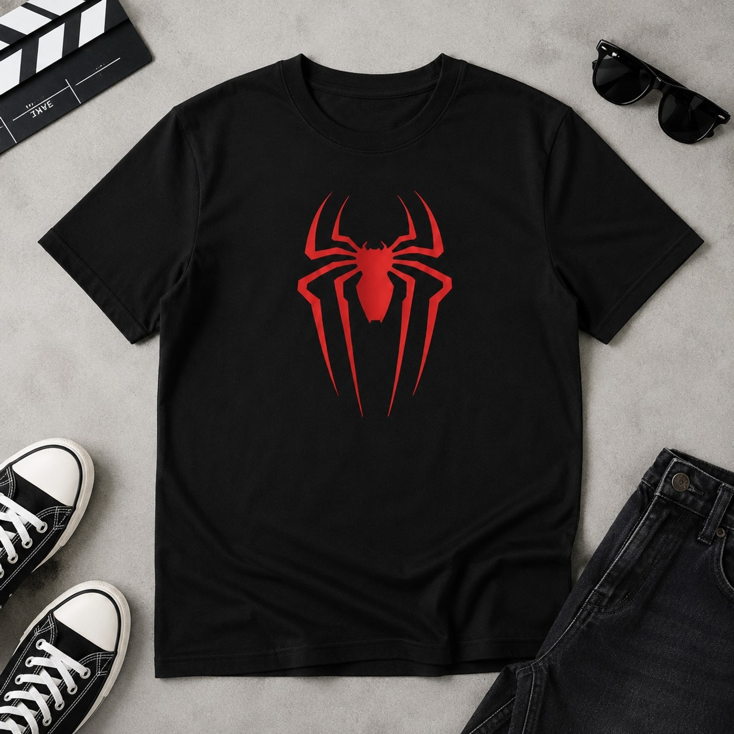 Image of TrendVastra Men Printed Round Neck Pure Cotton Black T-Shirt