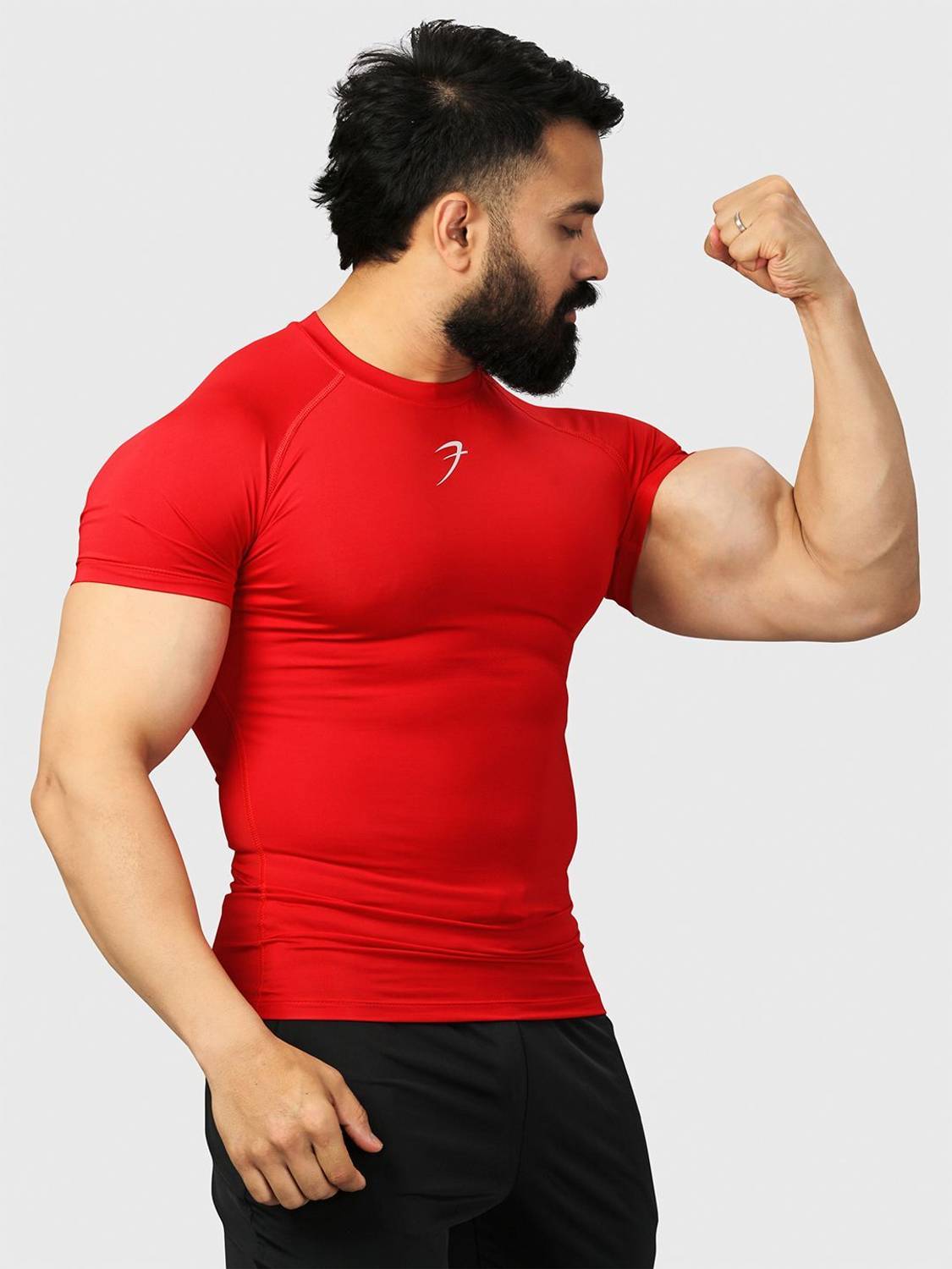 FuaarK Men Red Round Neck T-Shirt - Image 4