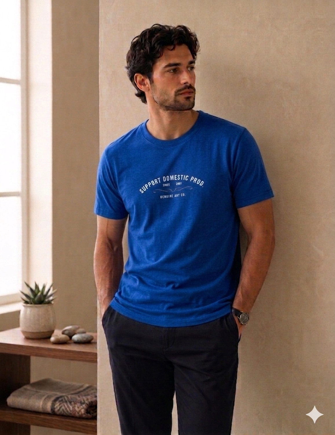 Image of MGAPPARELS Graphic Print Men Round Neck Black, Blue, White T-Shirt