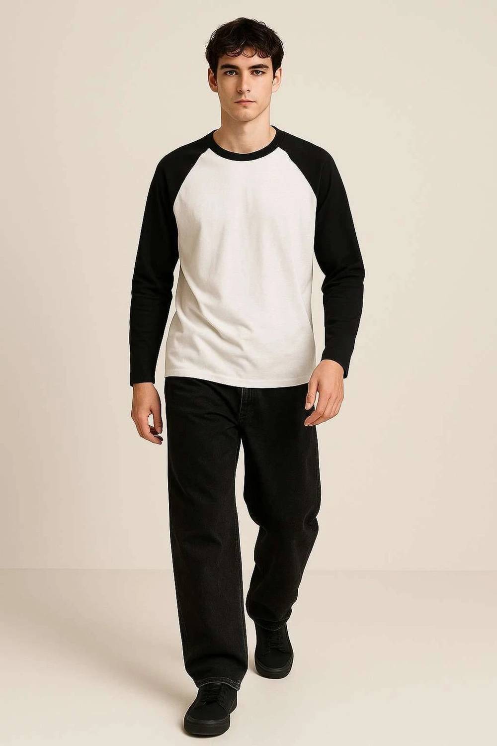 MK Digital Men Round Neck Beige T-Shirt - Image 2