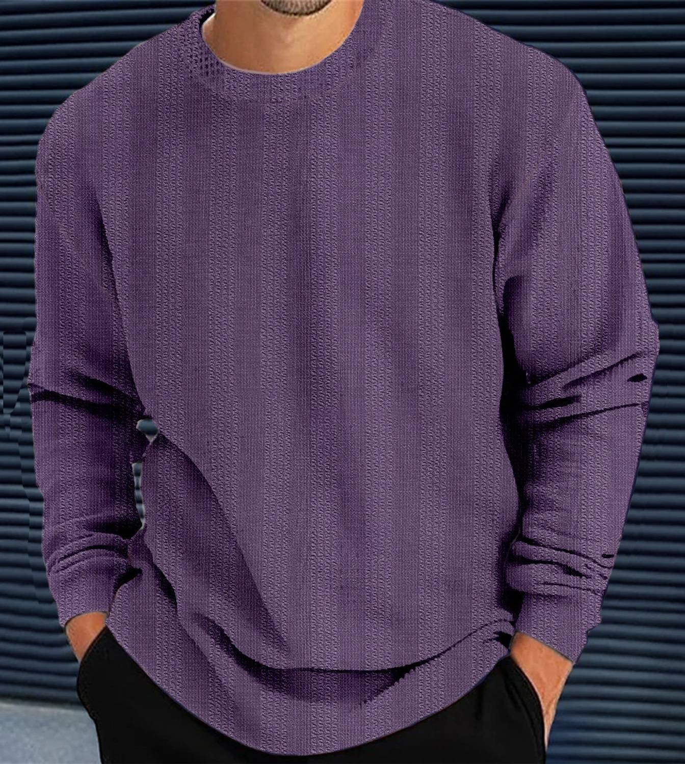 Force Men Solid Round Neck Polyester Purple T-Shirt