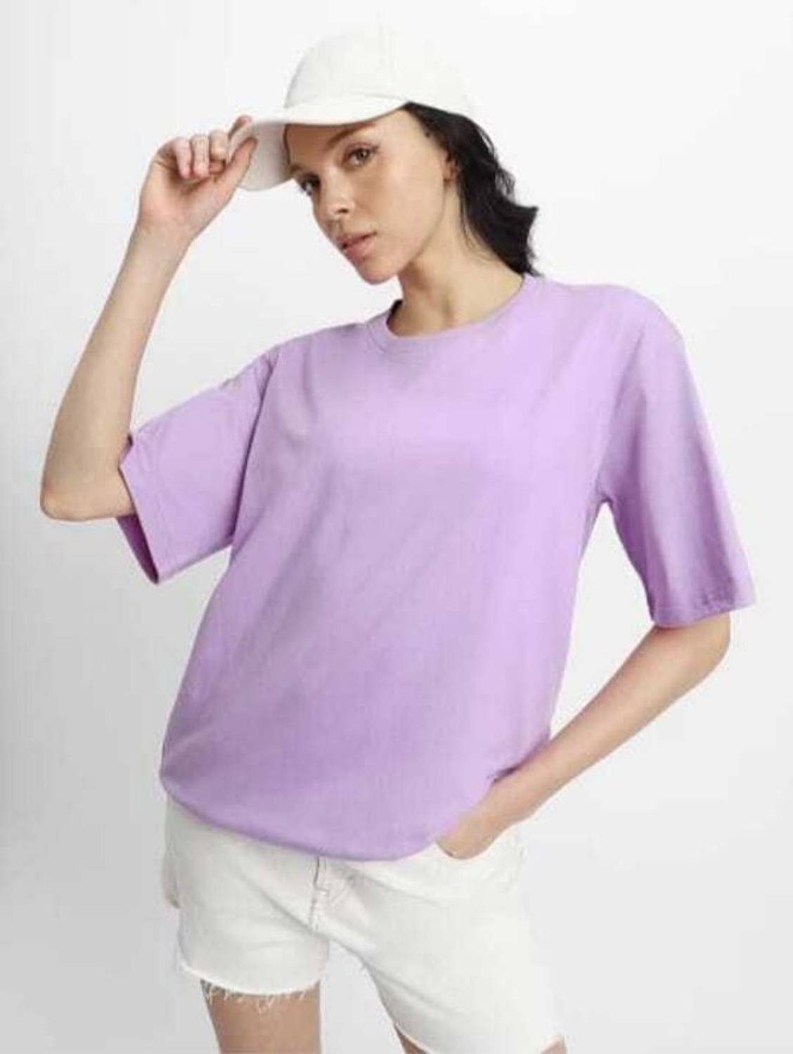 ADIROXS TREND Solid Women Round Neck Purple T-Shirt