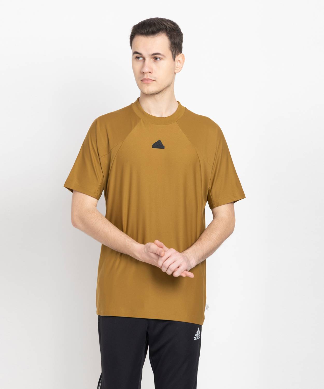 ADIDAS Printed Men Crew Neck Brown T-Shirt