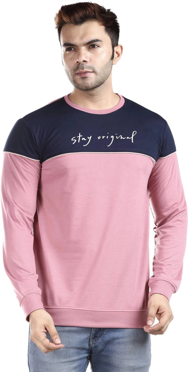 E-MAX Men Printed Round Neck Polyester Pink T-Shirt