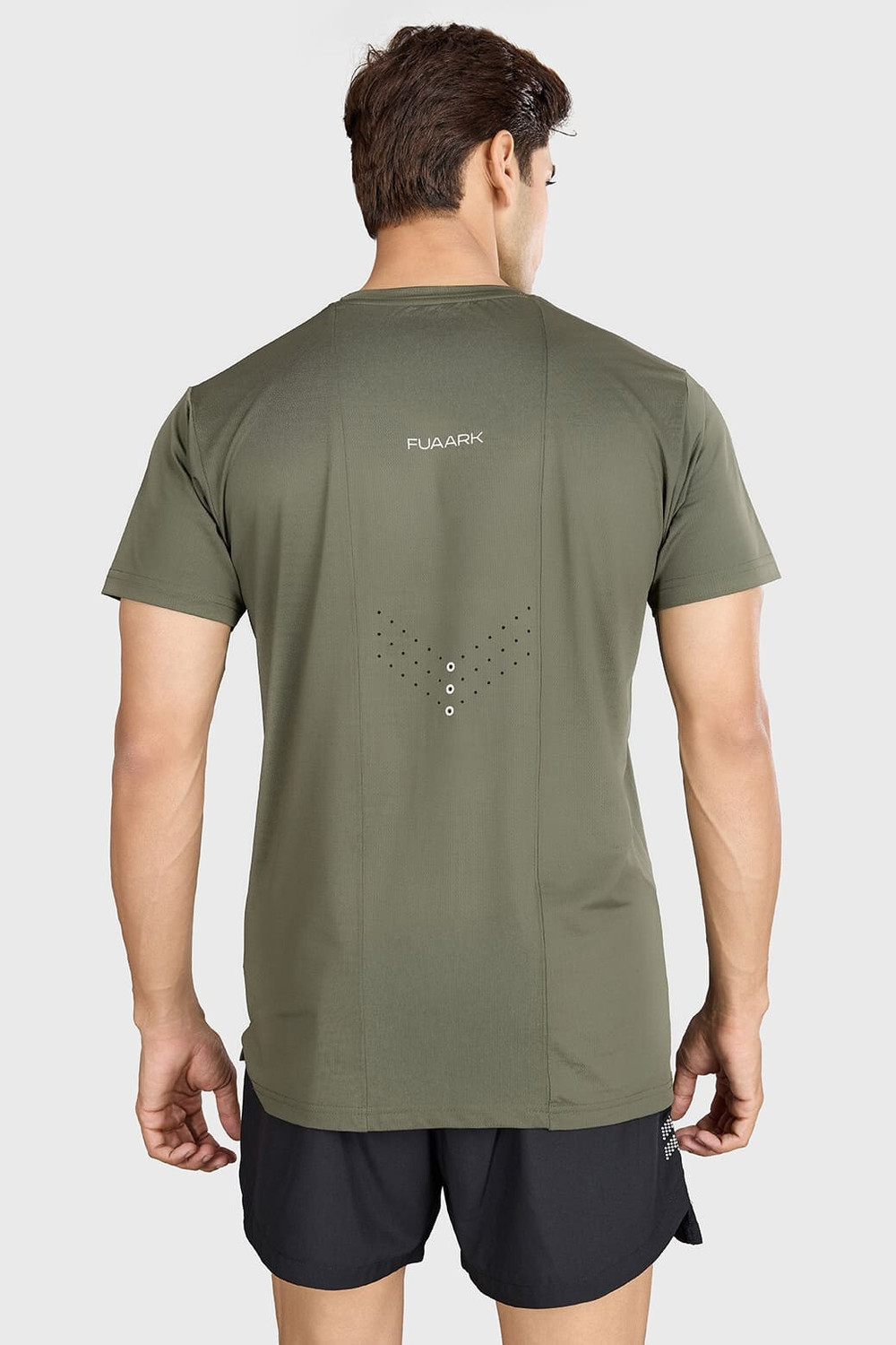 Image of FuaarK Solid Men Crew Neck Green T-Shirt