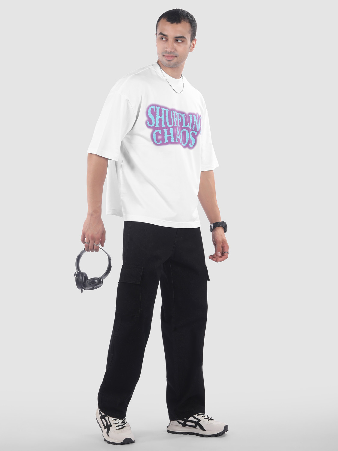 Image of BEYOUNG Printed Men Round Neck White T-Shirt