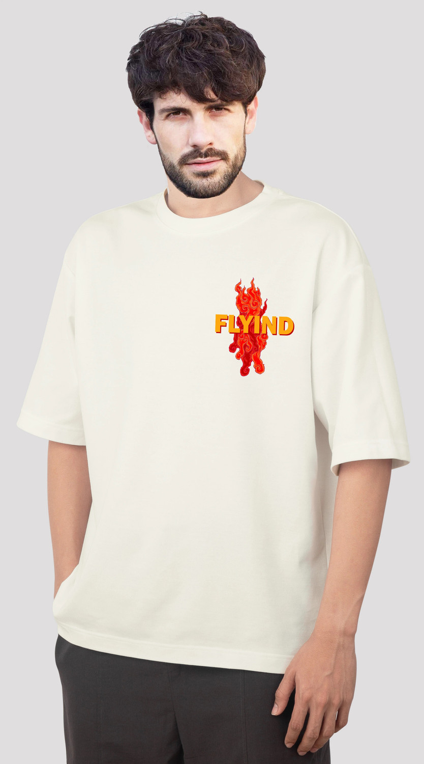 Image of FLYIND VOGUE OUTFIT Printed, Typography Men Round Neck White T-Shirt