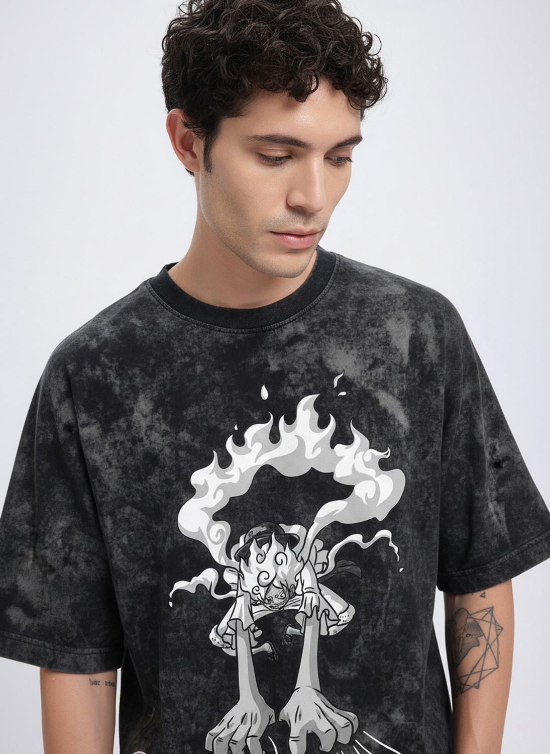 Image of LazyGreg Graphic Print Men Round Neck Black T-Shirt