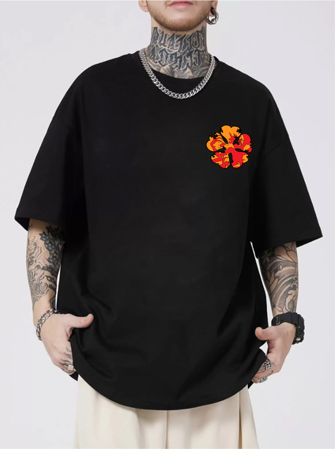 Image of ZENTIK Printed Men Round Neck Red T-Shirt