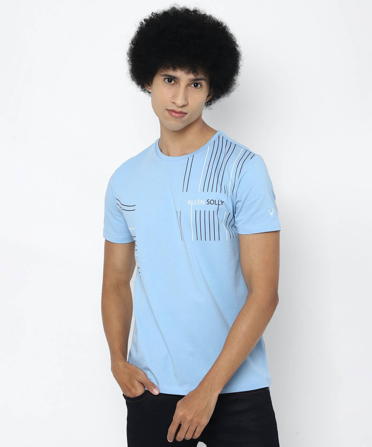 Allen Solly Graphic Print Men Round Neck Blue T-Shirt