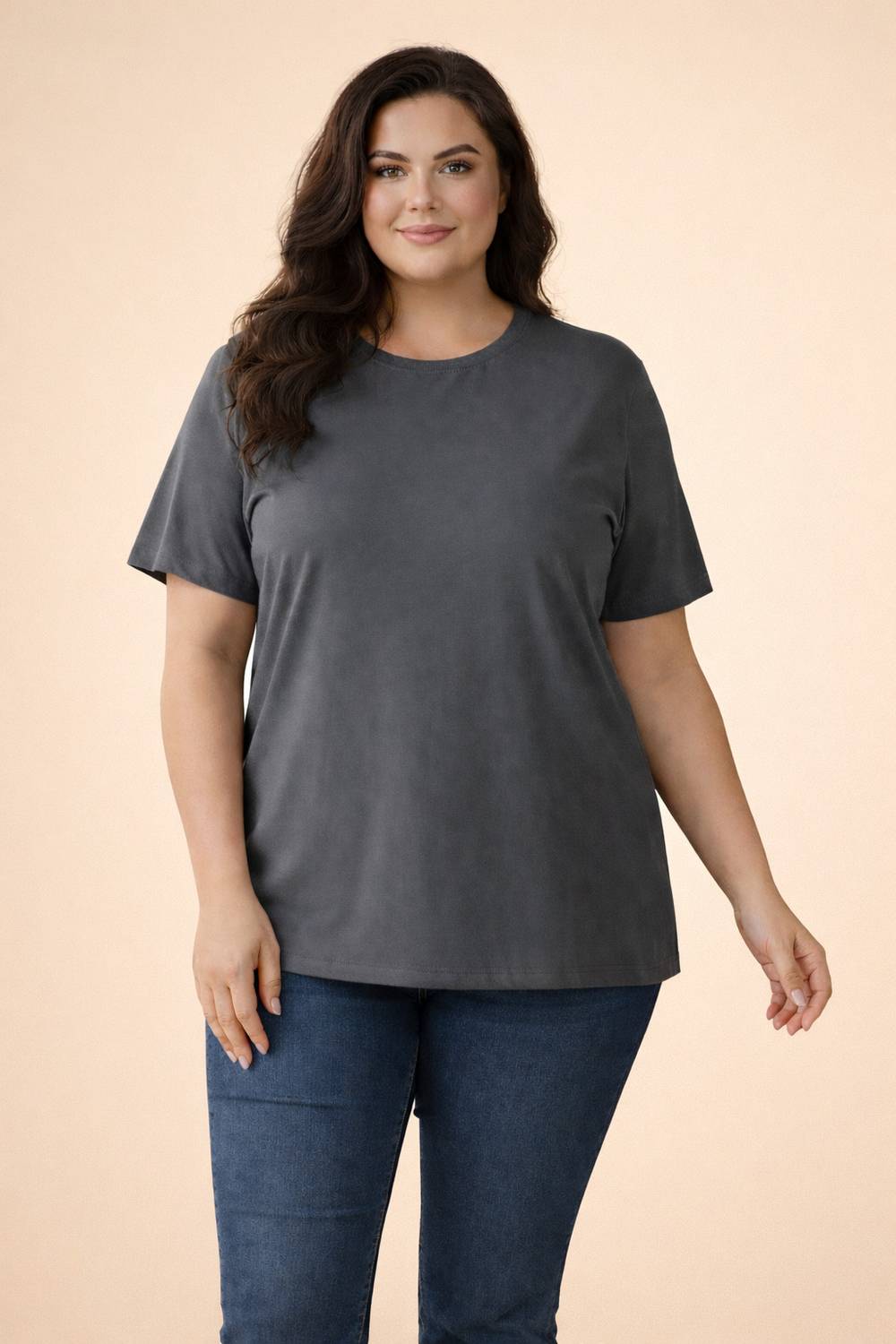 ANUBHAVGARMENT Solid Women Round Neck Brown T-Shirt