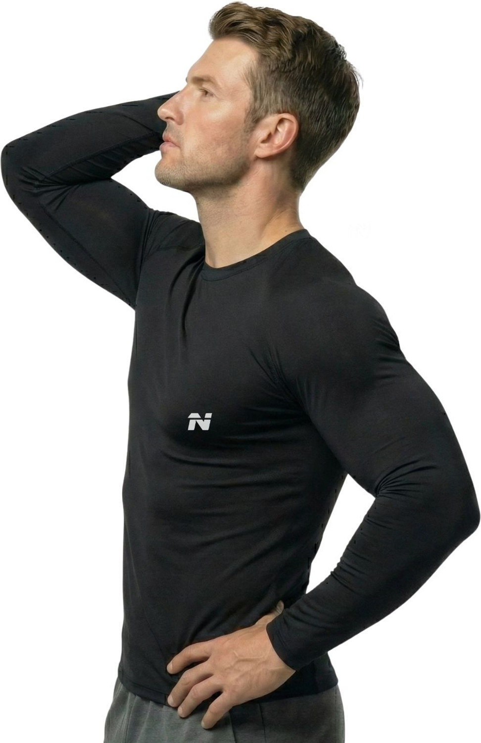 Image of NINQ Solid Men Round Neck Black T-Shirt