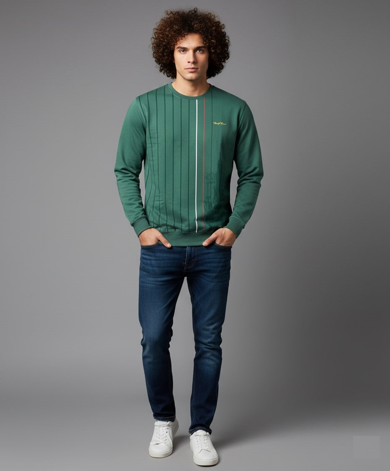 Image of TREND SANDAS PIPER Printed Men Round Neck Green T-Shirt