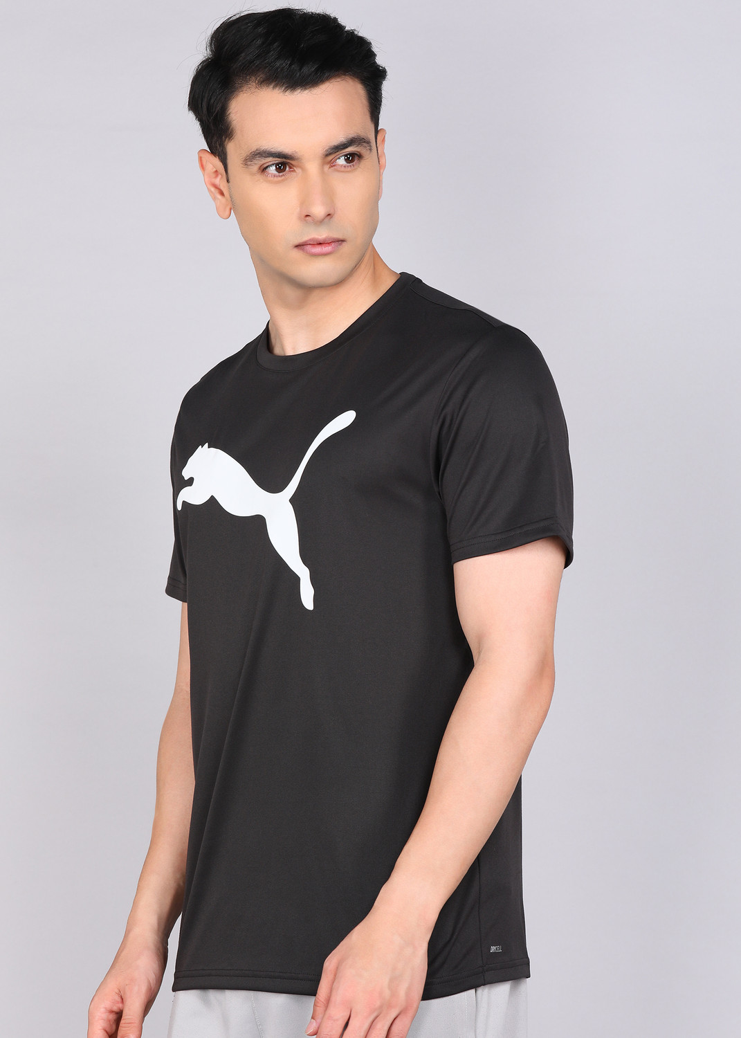 Image of PUMA Solid Men Crew Neck Black T-Shirt