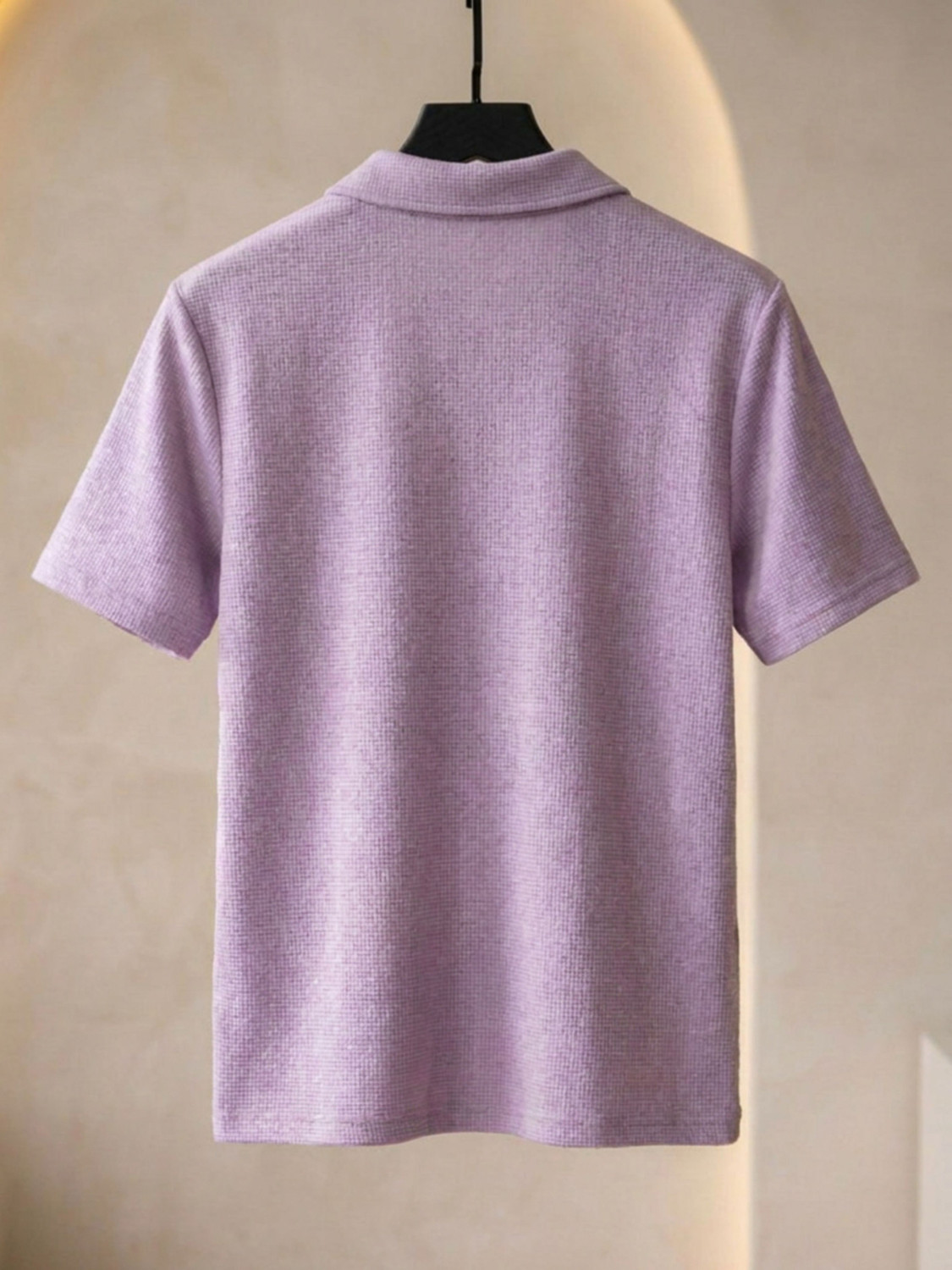 Image of FLYIND VOGUE OUTFIT Self Design Men Polo Neck Purple T-Shirt