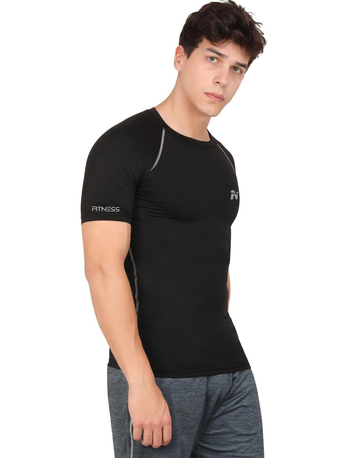 Image of HouseOfCommon Solid Men Round Neck Black T-Shirt
