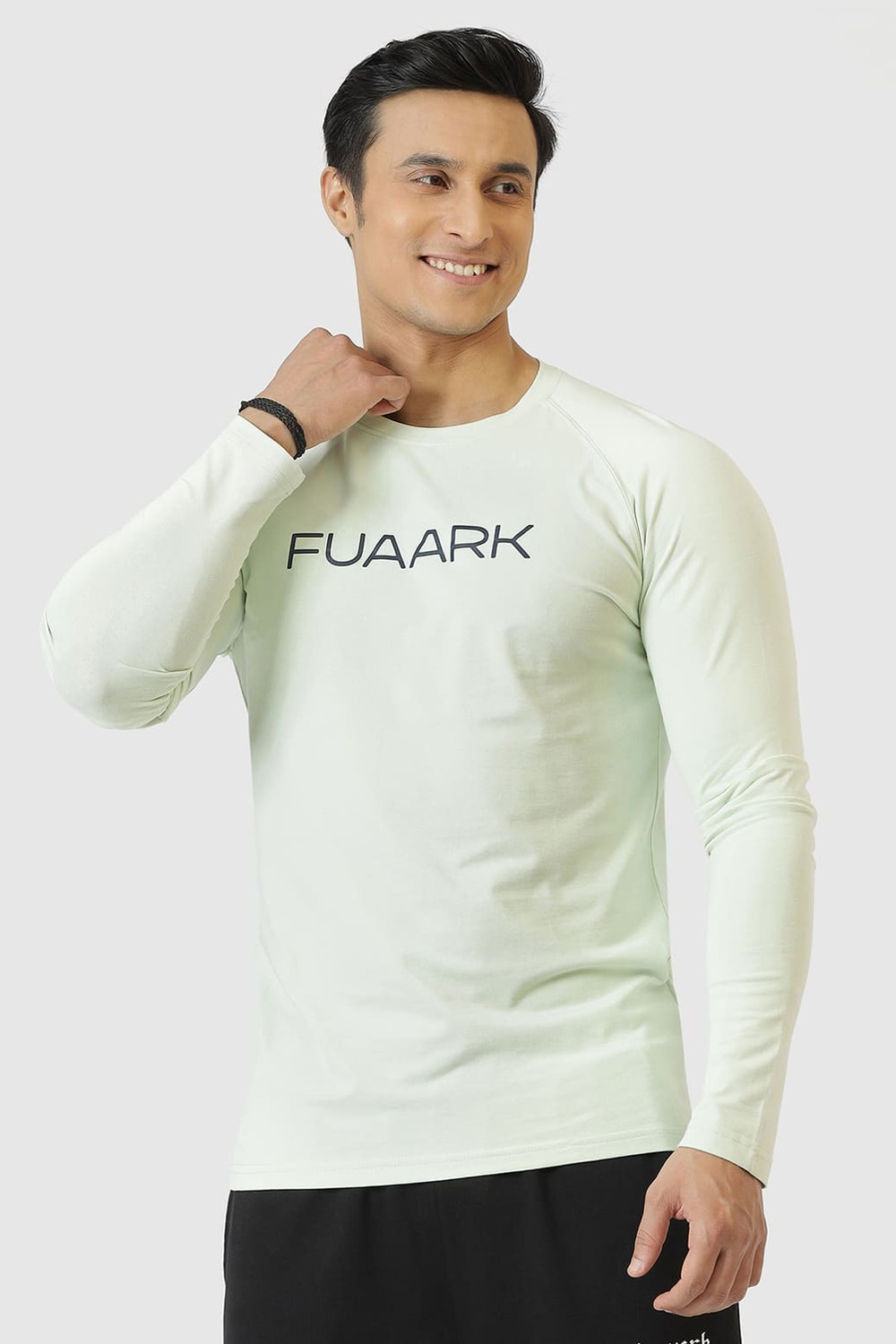 Image of FuaarK Printed Men Round Neck Green T-Shirt