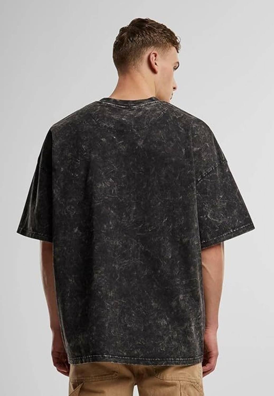 BEEFITS Washed Couple Crew Neck Black T-Shirt - Image 2