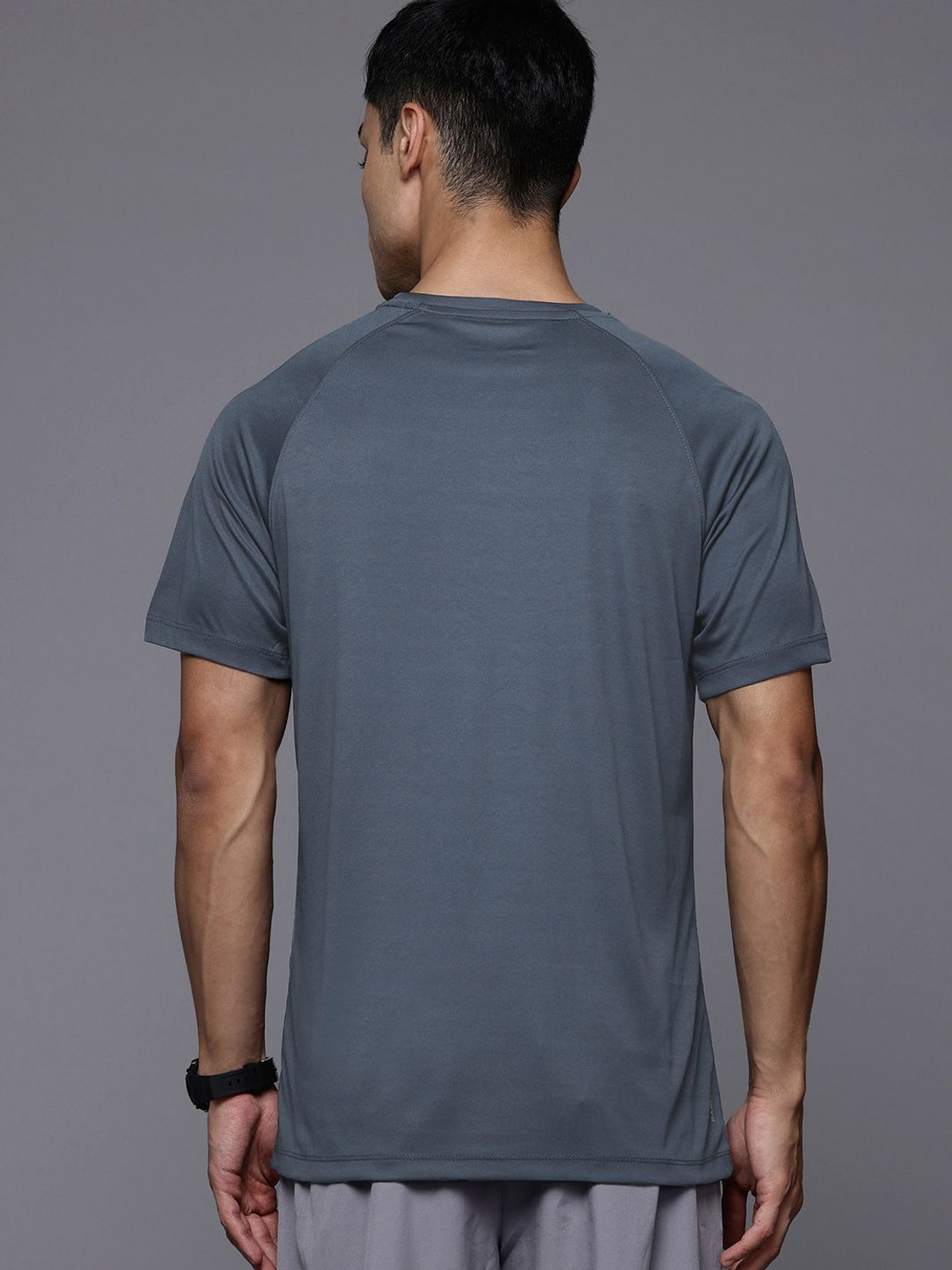 Image of HRX by Hrithik Roshan Printed Men Round Neck Blue T-Shirt