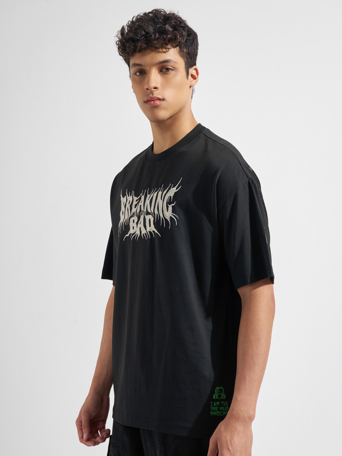 Image of HIGHLANDER Printed Men Round Neck Black T-Shirt