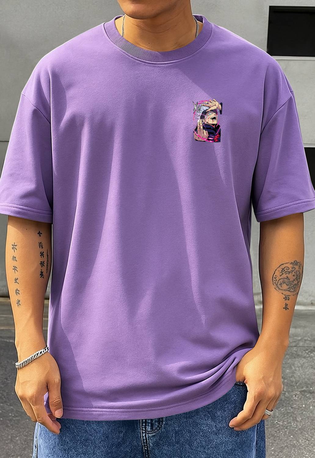 First Wave Purple Men's Round Neck T-Shirt - Image 2