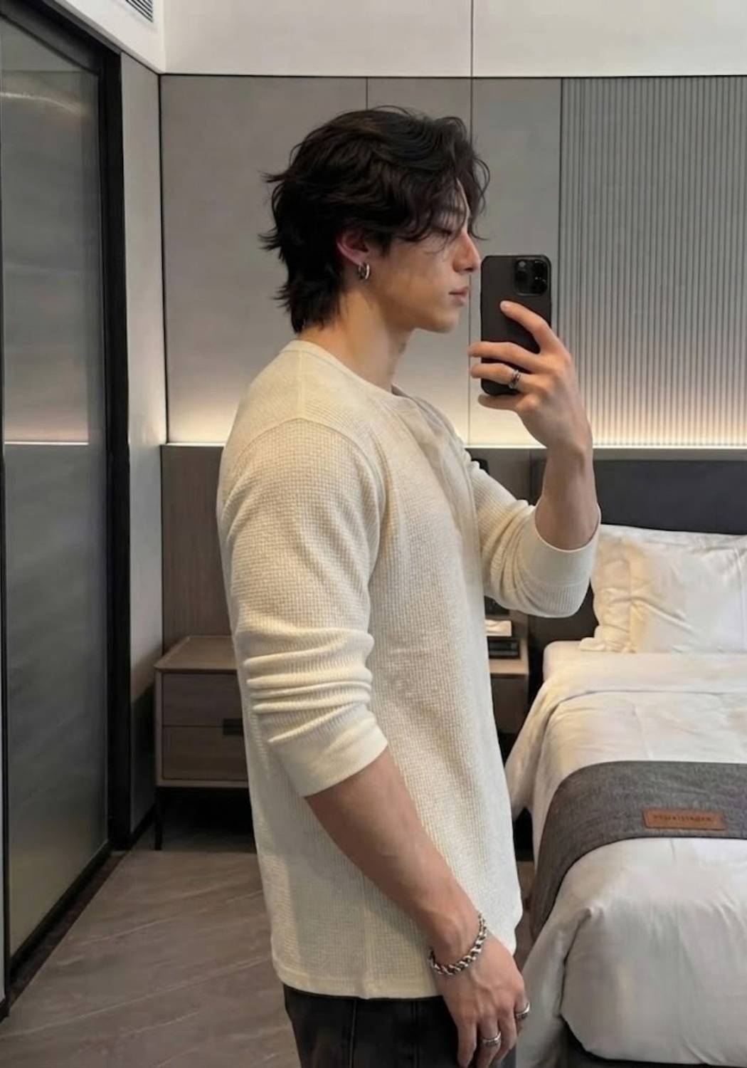 fash era Men Henley Neck Beige T-Shirt - Image 5