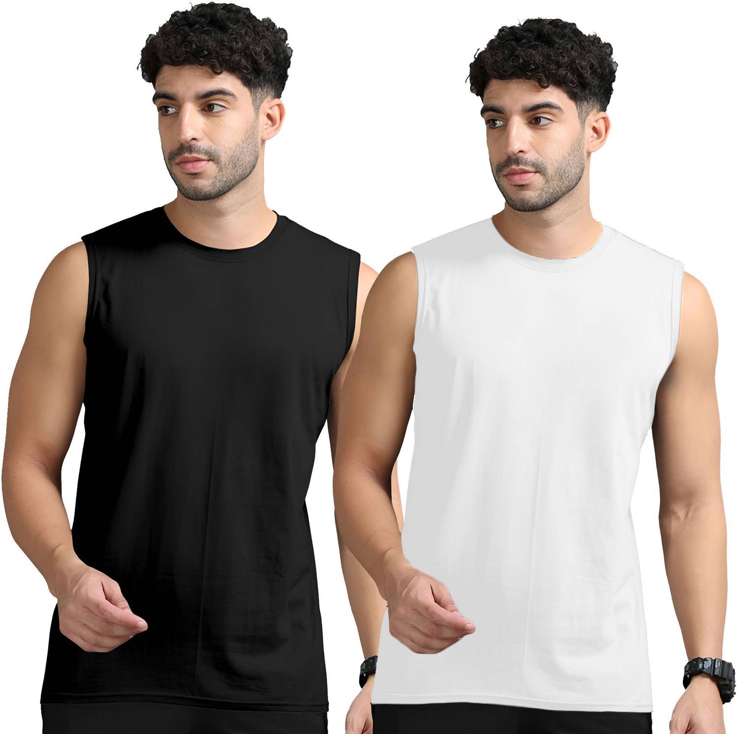 JB Jangoboy Men's Black, White T-Shirt Pack of 2 - Image 1