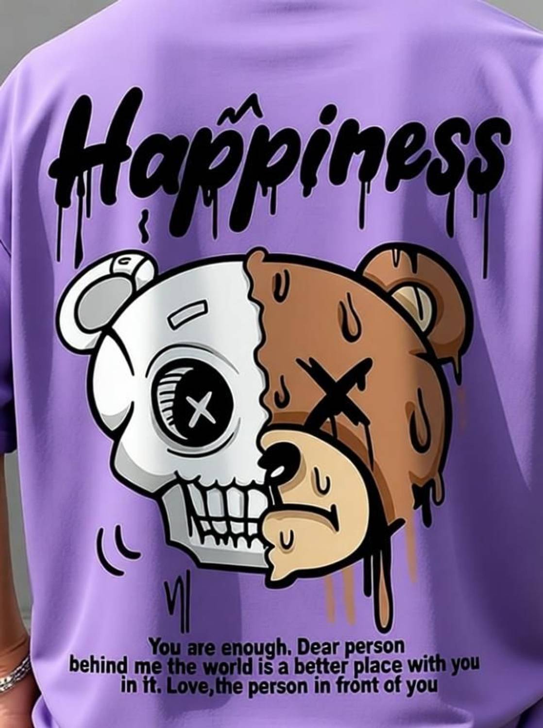 ERAGON Men's Purple Printed Round Neck T-Shirt - Image 3