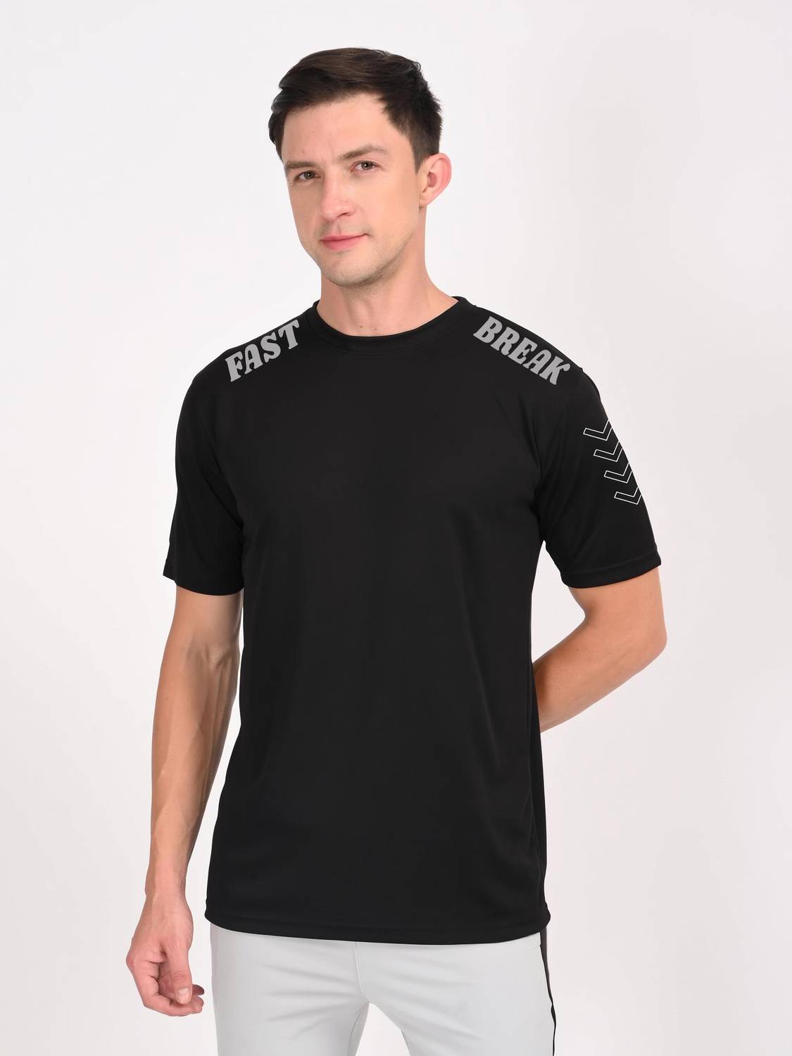 3colors Solid Men Round Neck Black T-Shirt