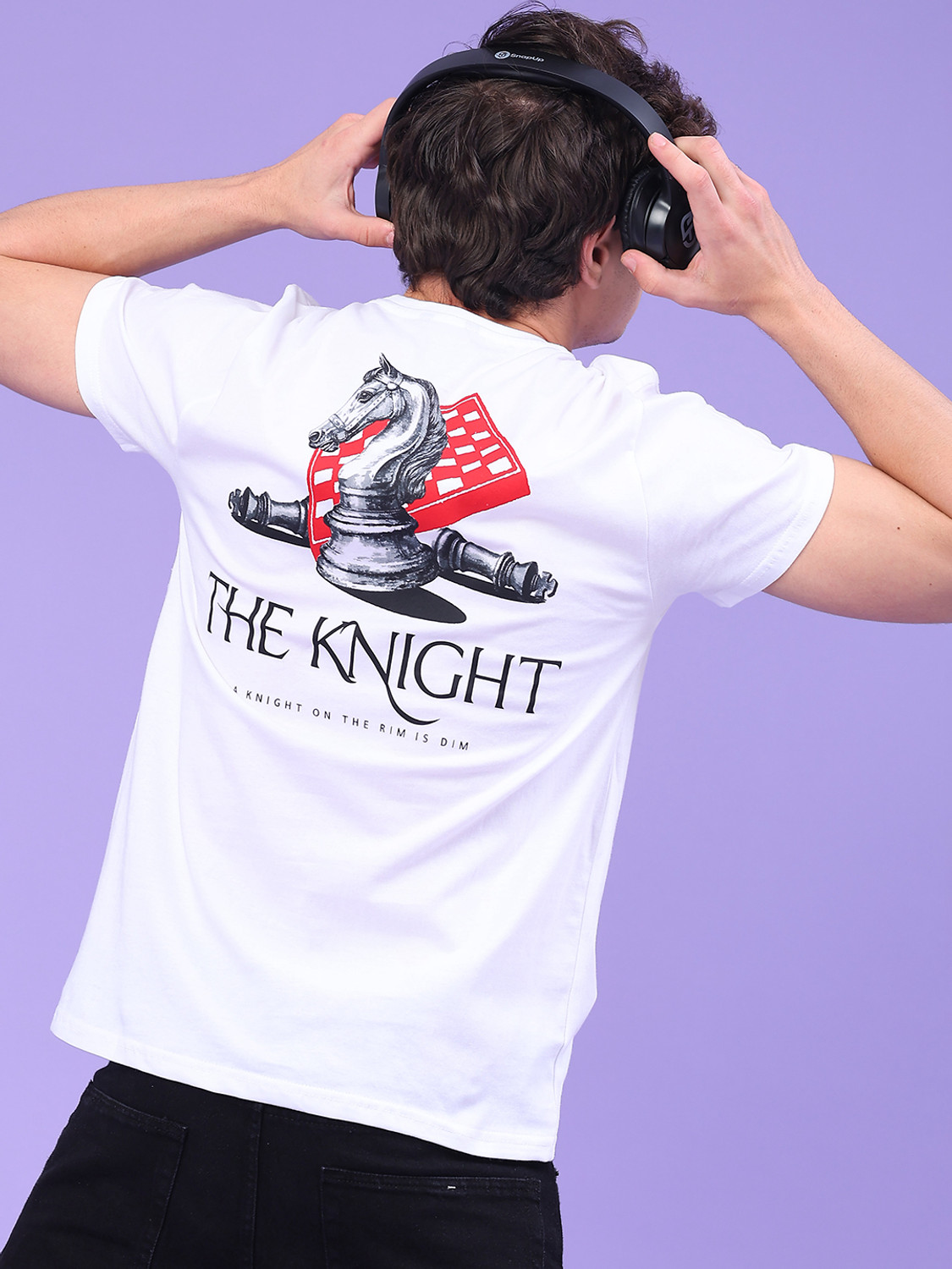 Image of V-MART Printed Men Round Neck White T-Shirt
