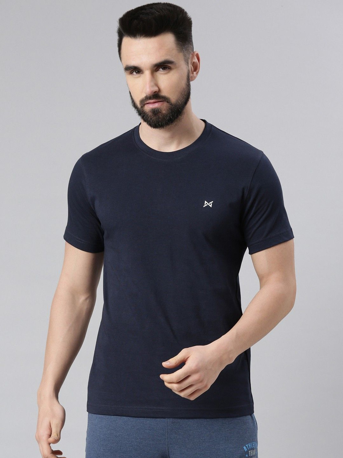 Image of Force NXT Solid Men Round Neck Multicolor T-Shirt