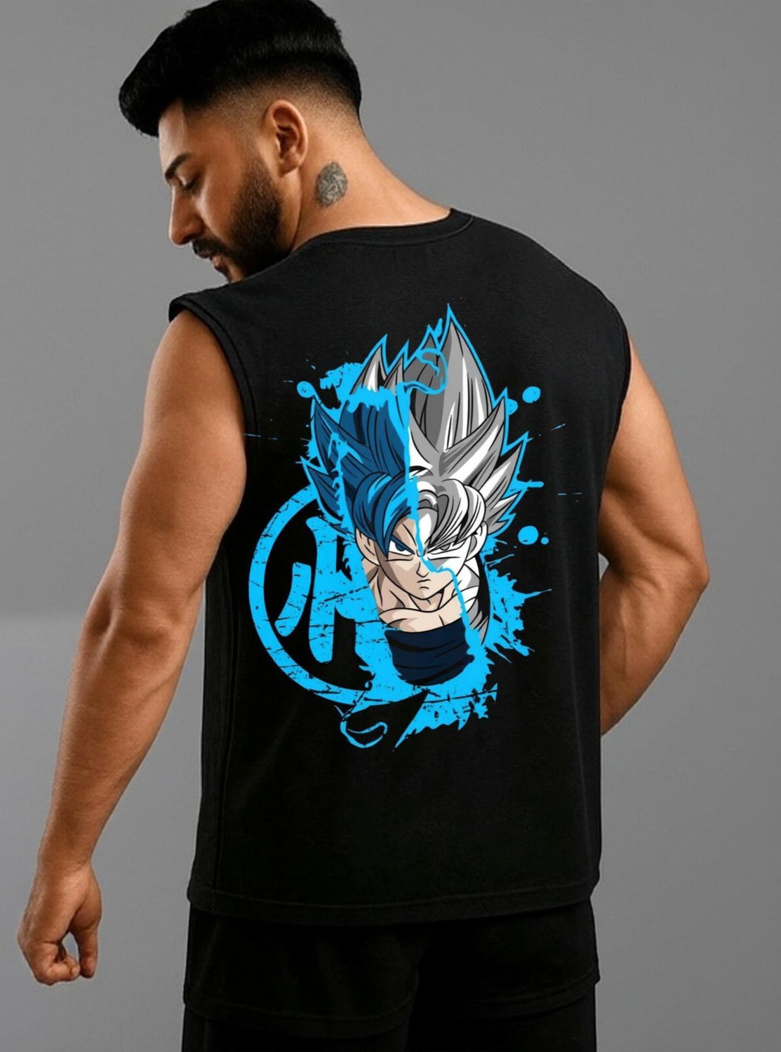 Image of ChaseOverIN Graphic Print, Superhero, Printed, Cartoon, Sporty Men Round Neck Black T-Shirt