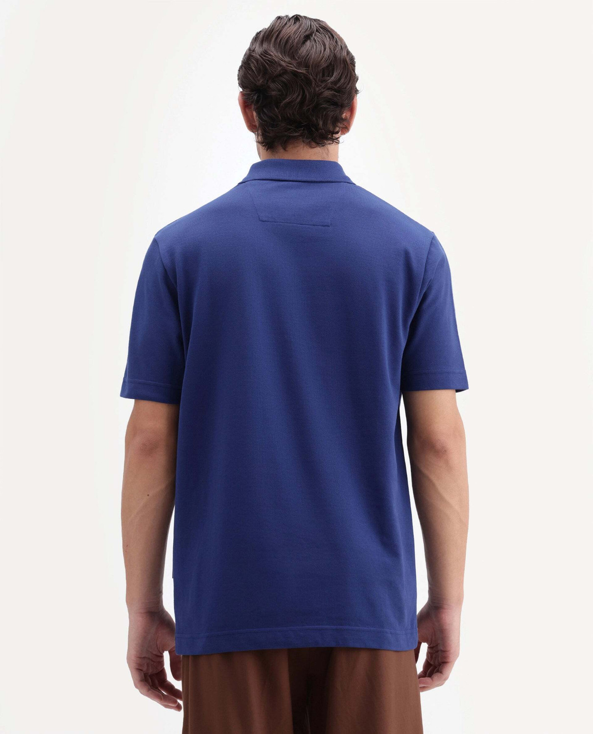Image of RARE RABBIT Solid Men Polo Neck Blue T-Shirt