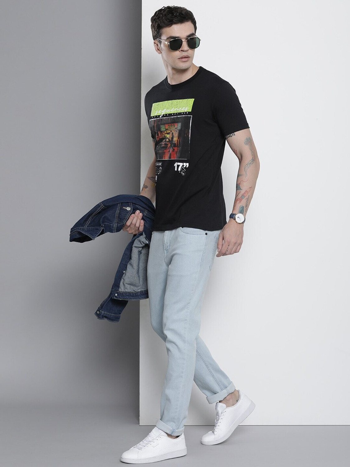 Image of The Indian Garage Co. Printed, Typography Men Round Neck Black T-Shirt