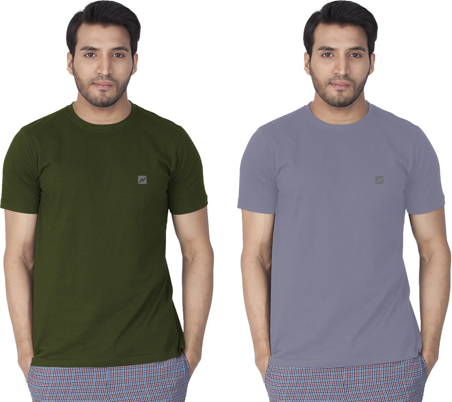 Image of Lux Nitro Solid Men Round Neck Multicolor T-Shirt