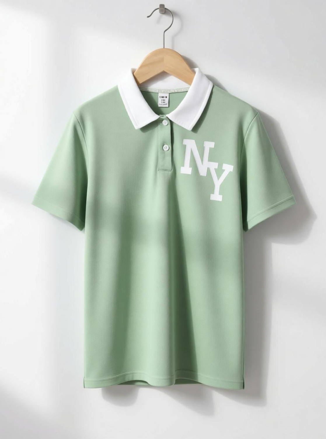Image of MDS Printed Men Polo Neck Light Green T-Shirt