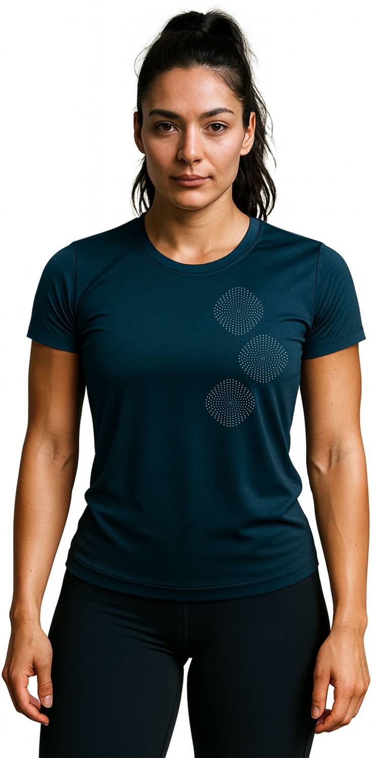 3colors Solid Women Round Neck Dark Blue T-Shirt