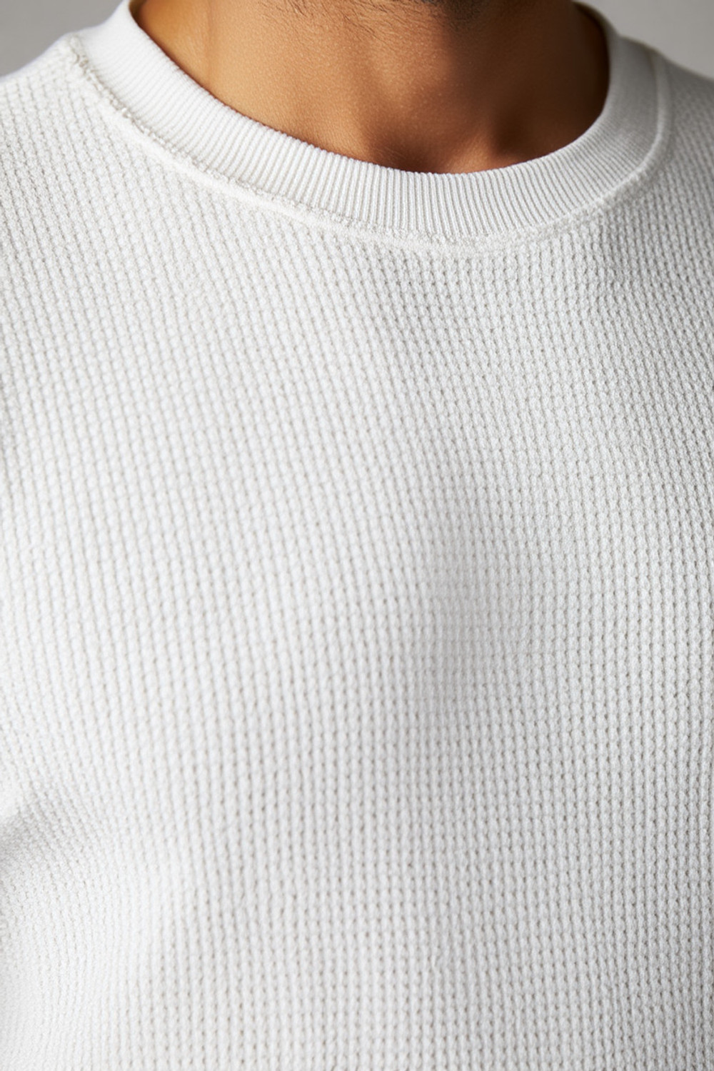 Image of Try This Solid Men Round Neck White T-Shirt