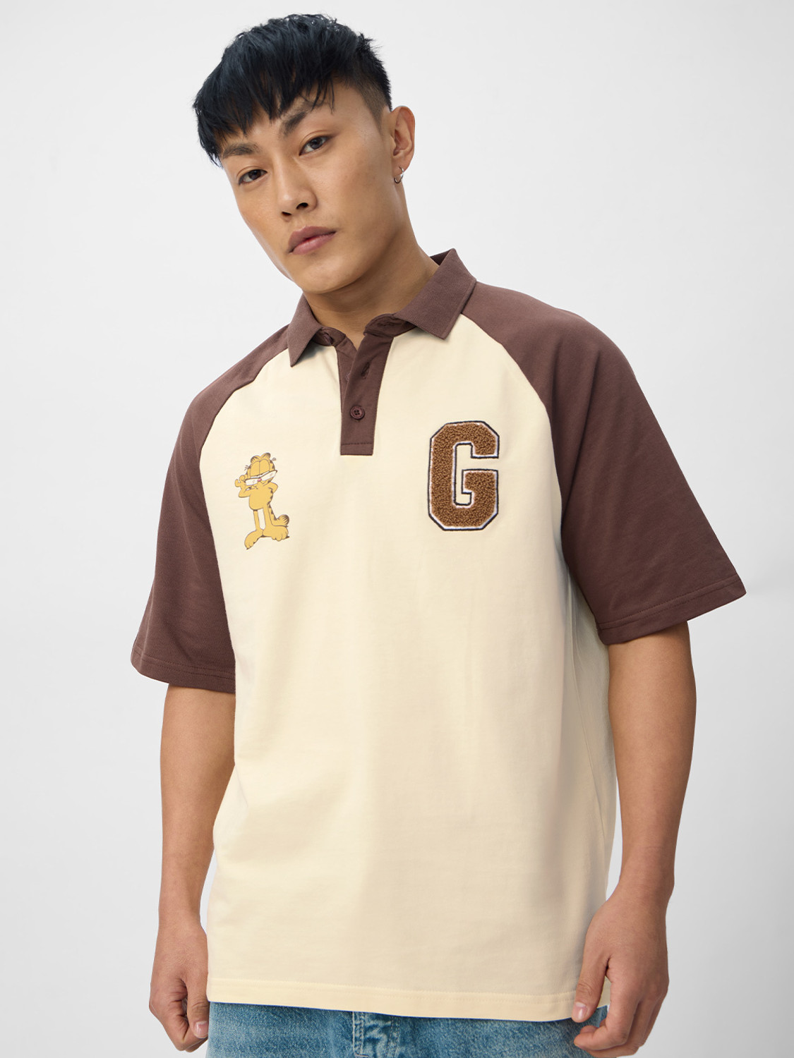 Image of The Souled Store Cartoon Men Polo Neck Multicolor T-Shirt