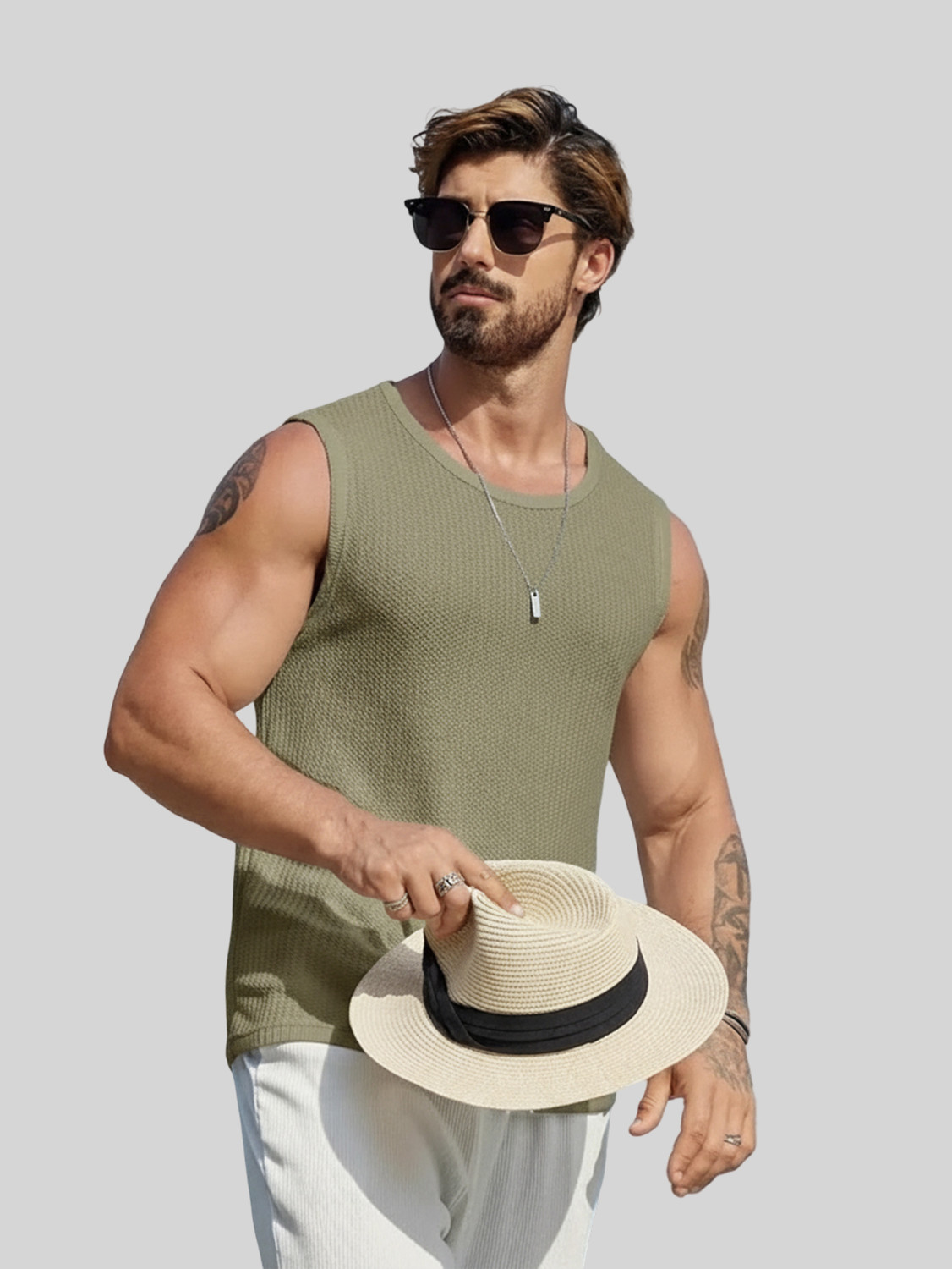 Image of Fashion And Youth Solid Men Round Neck Green T-Shirt