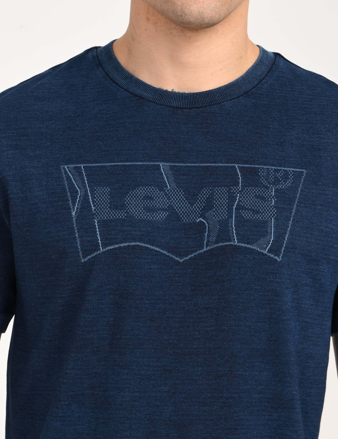 Image of LEVI'S Graphic Print Men Crew Neck Dark Blue T-Shirt