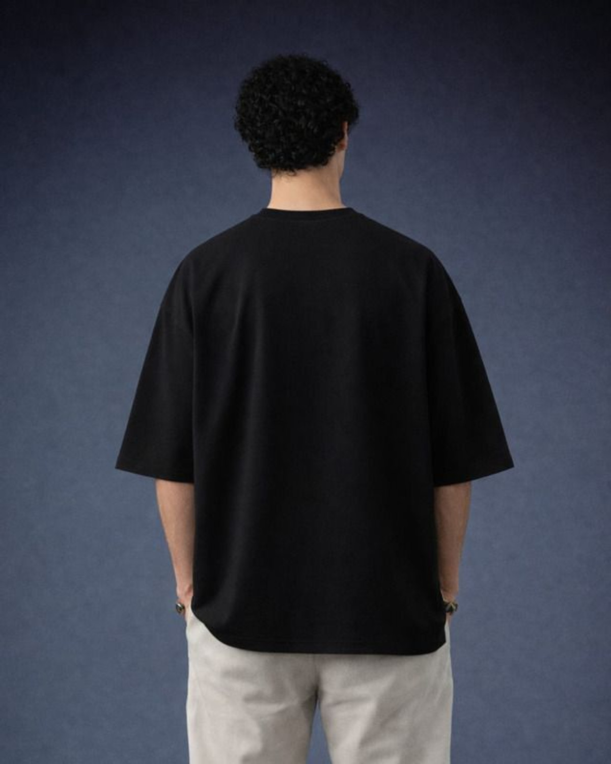 Image of Larren Devis Printed Men Round Neck Black T-Shirt