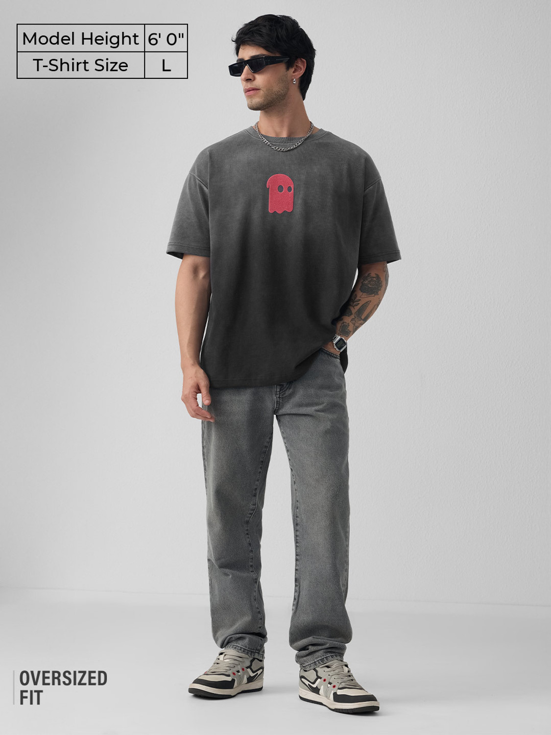 Image of The Souled Store Typography Men Round Neck Grey T-Shirt